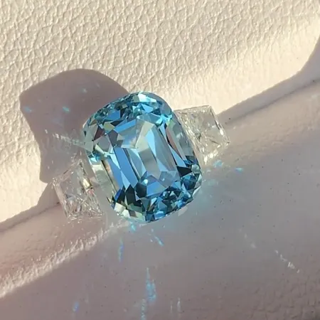 Cushion Cut Aquamarine...
