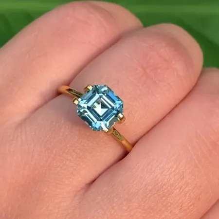 Asscher Cut Aquamarine...