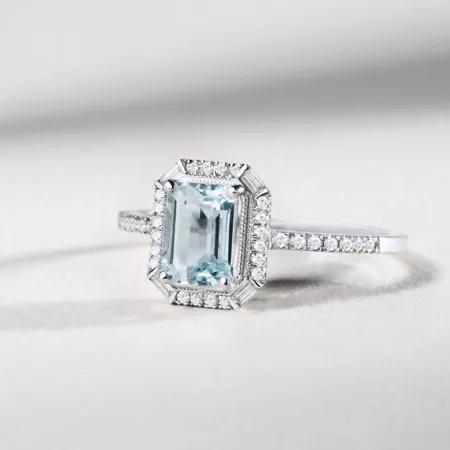 Emerald Cut Aquamarine...