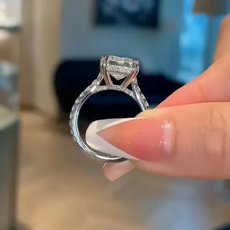 Emerald Cut Diamond White...