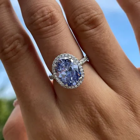 Oval Cut Sapphire Blue...