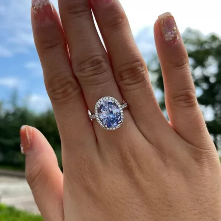 Oval Cut Sapphire Blue...