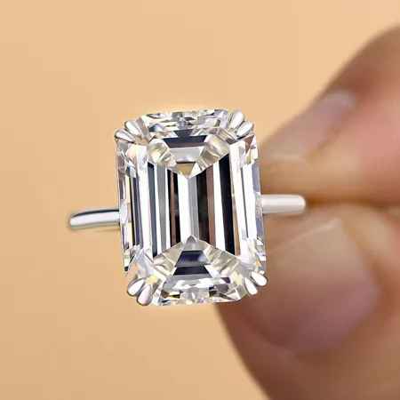 Emerald Cut Diamond White...