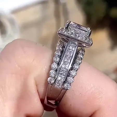 Princess Cut Diamond White...