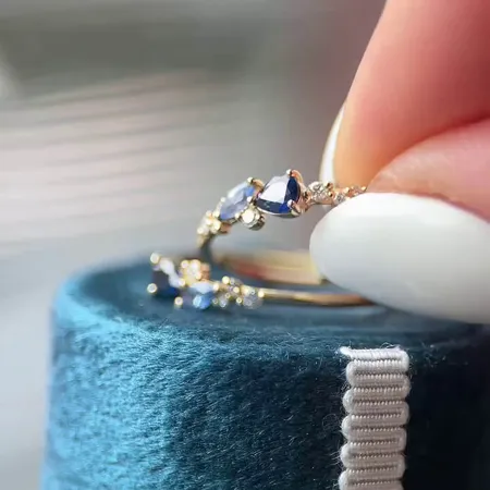 Pear Cut Sapphire Blue...