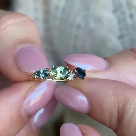 Pear Cut Peridot Green...