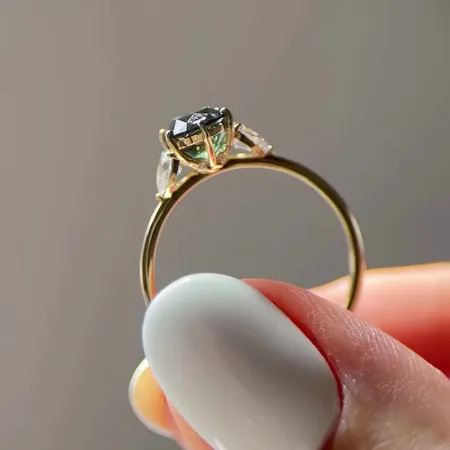 Oval Cut Emerald Green...