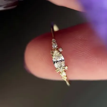 Marquise Cut Diamond White...