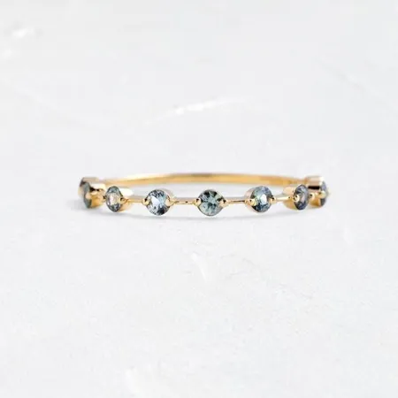 Round Cut Aquamarine Blue Sterling Silver Engagement Ring