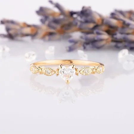 Heart Cut Diamond White Sterling Silver Engagement Ring