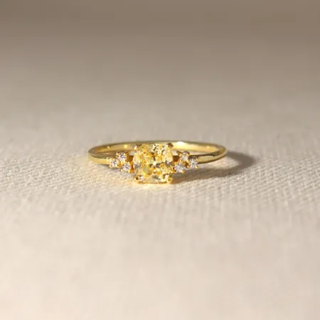 Cushion Cut Citrine Yellow...