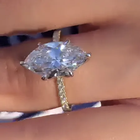 Marquise Cut Diamond White...