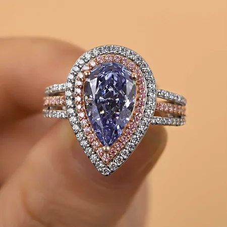 Pear Cut Aquamarine Blue...