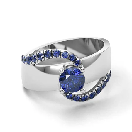 Round Cut Sterling Silver...