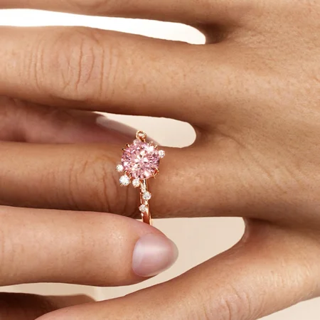 Round Cut Fancy Pink...