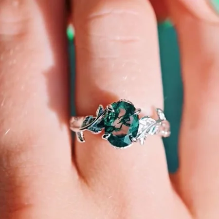 Oval Cut Green Moss Agate...