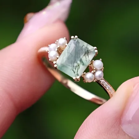 Emerald Cut Green Moss...