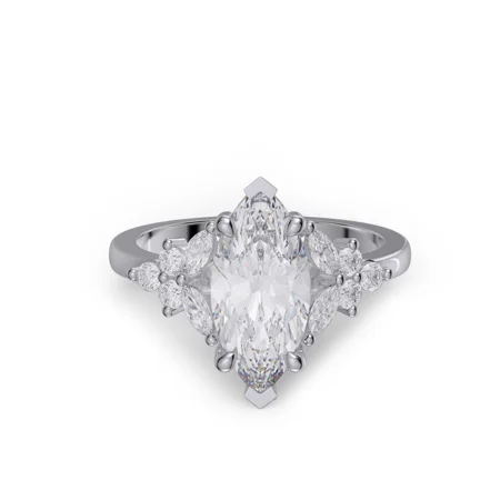 Marquise Cut Diamond White...