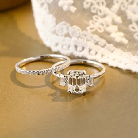 Emerald Cut Diamond White...