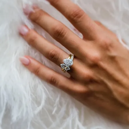 Pear Cut Marquise Cut Diamond White Classic 925 Sterling Silver Ring Set