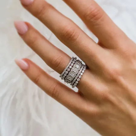 Emerald Cut Diamond White...