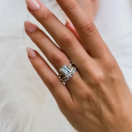 Emerald Cut Diamond White...