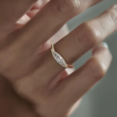 Marquise Cut Diamond White...