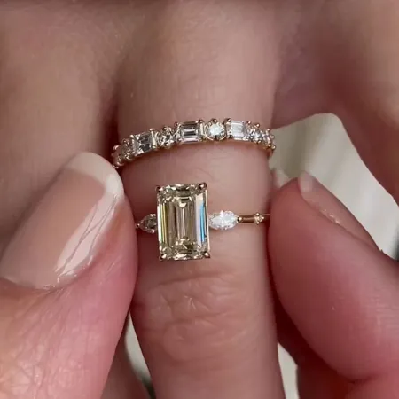 Emerald Cut Diamond White...