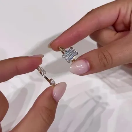 Emerald Cut Diamond White...