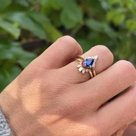 Pear Cut Sapphire Blue 925...