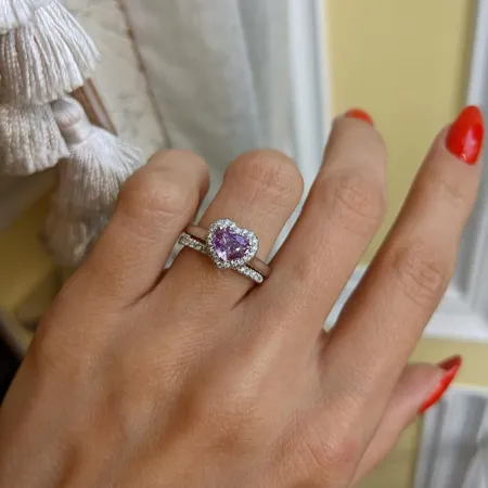 Heart Cut Amethyst Purple...