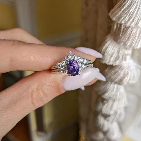 Oval Cut Amethyst Purple...
