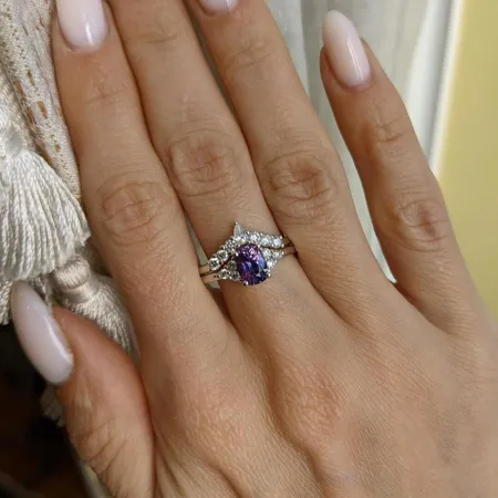 Oval Cut Amethyst Purple...