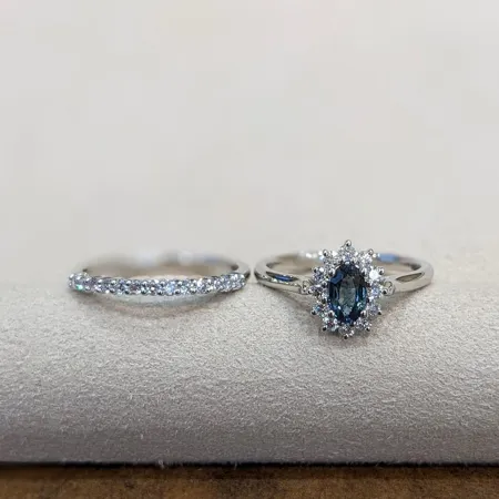 Oval Cut Sapphire Blue 925...