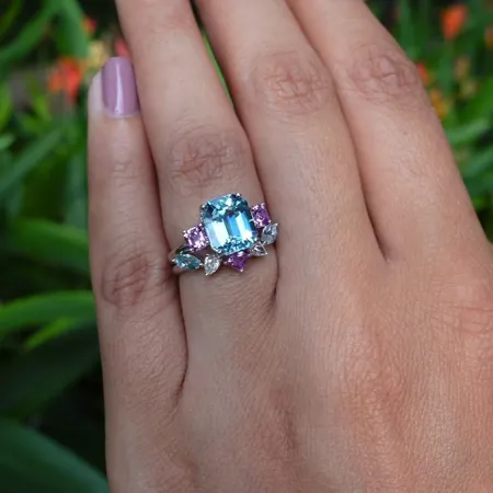 Emerald Cut Aquamarine...