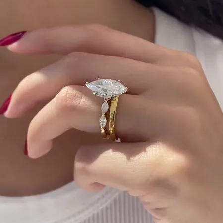 Marquise Cut Diamond White...