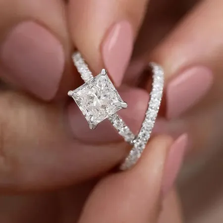 Princess Cut Diamond White...