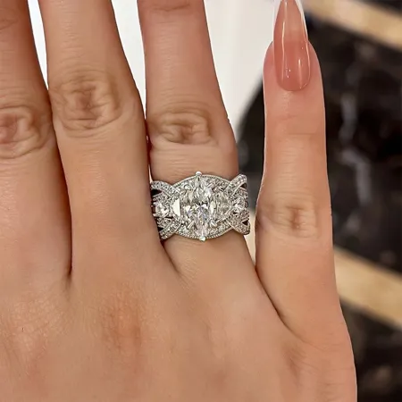 Marquise Cut Diamond White...