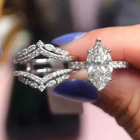 Marquise Cut Diamond White...