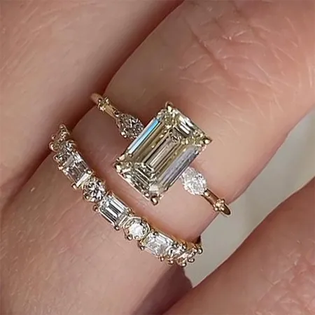 Emerald Cut Diamond White...