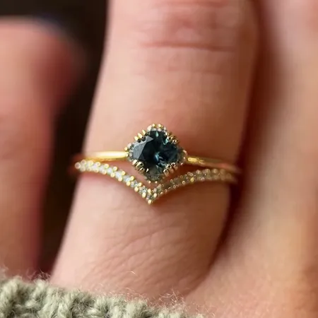 Round Cut Sapphire Blue Sterling Silver Yellow Gold Bridal Sets