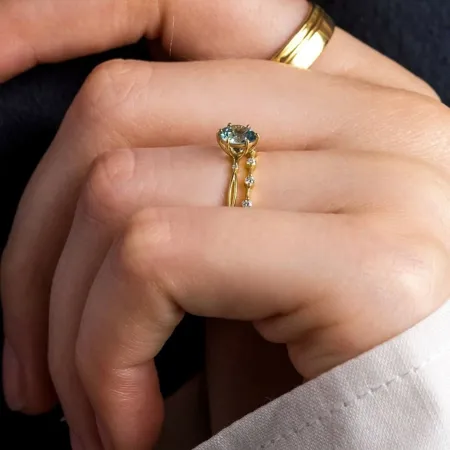 Round Cut Aquamarine Blue...