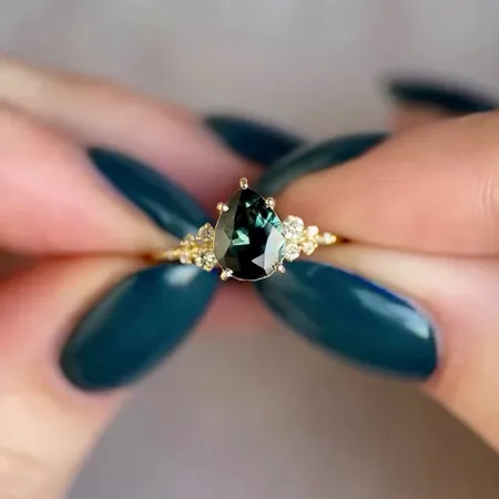 Pear Cut Emerald Green...