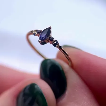 Marquise Cut Sapphire Blue...