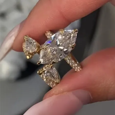 Marquise Cut Diamond White...