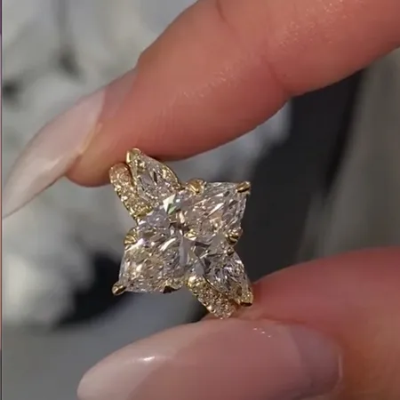 Marquise Cut Diamond White...