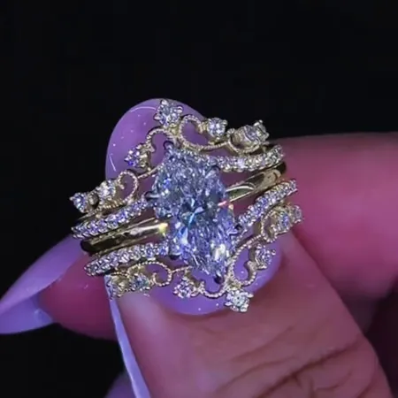 Marquise Cut Diamond White...