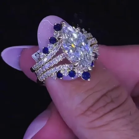 Marquise Cut Diamond White...