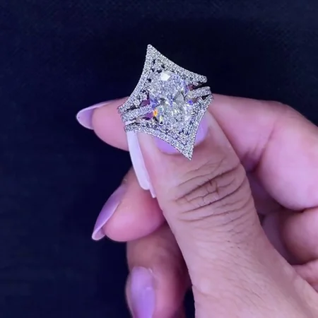 Oval Cut Diamond White 925...