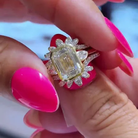 Emerald Cut Diamond White...